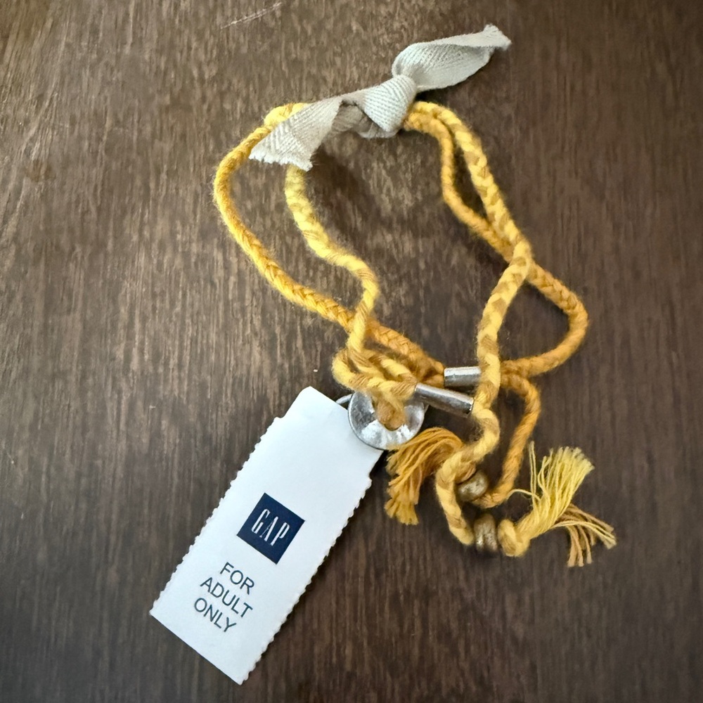Gap Yellow Braided Friendship Bracelet Pair For Adults Only New With Tag